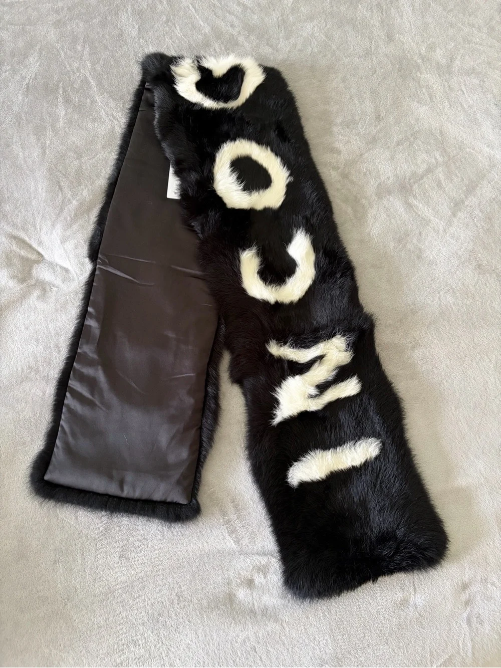 Eugenia Kim Black & White Incognito Rabbit Fur Scarf